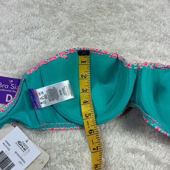 CoCo Rave Bae Push up Bandeau bikini top, size 34D NWT - Picture 7 of 7